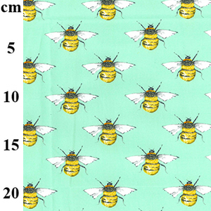 Bumble Bee Print - Meadow - Pure Cotton Poplin Fabric