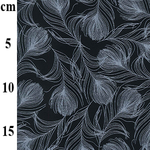 Feathers - Black - Pure Rose & Hubble Cotton Poplin Fabric