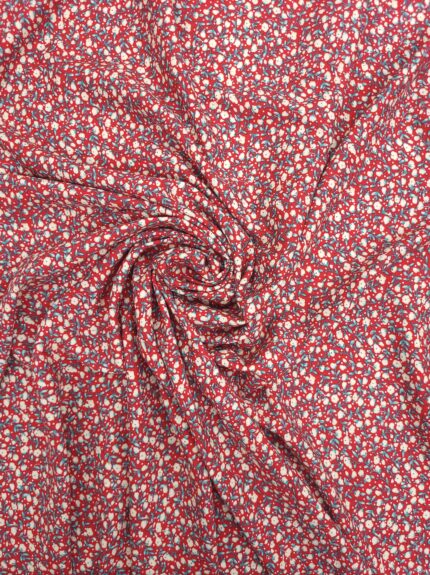 Dressmakaing Small Floral Printed Viscose in Red
