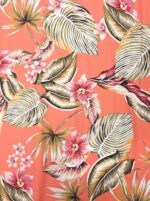 Dressmaking Viscose Fabric - Botanical Tropical Floral Print - Coral