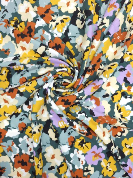 Multi Colour Floral Printed Viscose Fabric