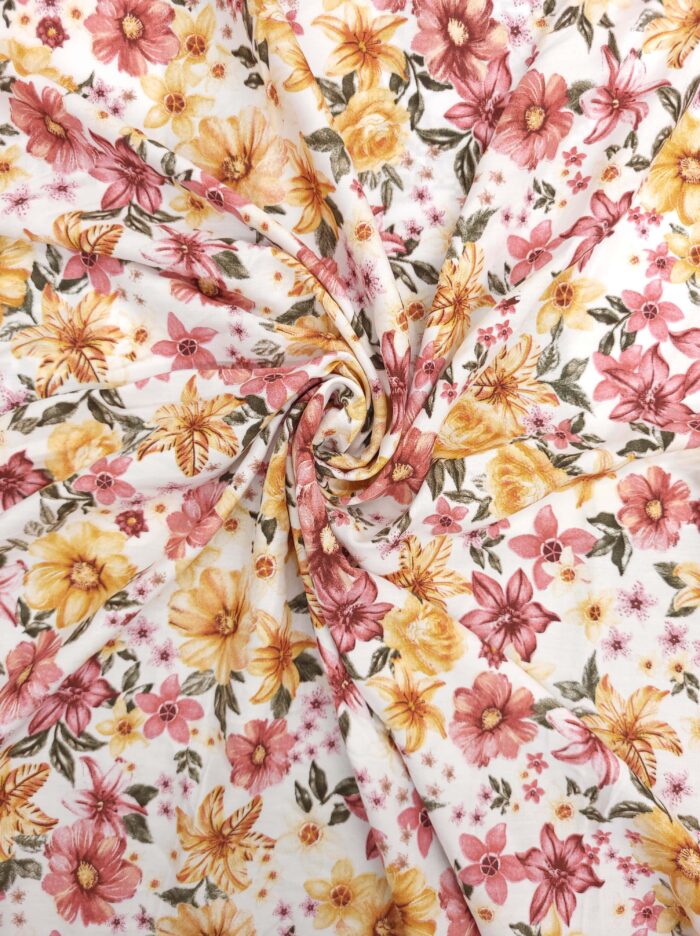Multi Floral Rayon Viscose Fabric