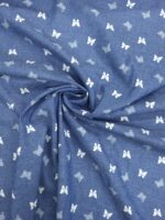 Butterflies-Cotton-Chambray-Denim-Printed-Fabric