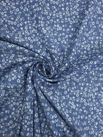 Mini-Floral Chambray Fabric for Dressmaking
