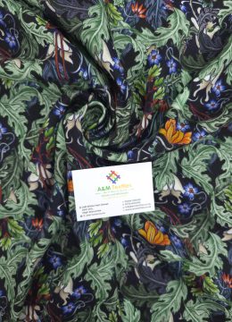 Linen-Mix-Printed-Navy-Blue-and-Green-Fabric