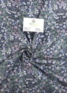 Pima Cotton Lawn Fabric Retro Floral