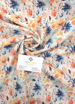 digital linen viscose floral dress fabric